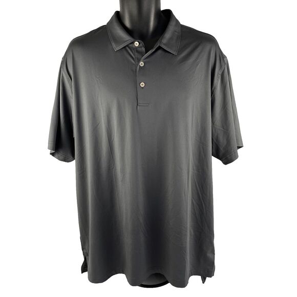 Mens Peter Millar Summer Comfort Short Sleeve Polo Shirt Size XL Gray Golf - Picture 6 of 7